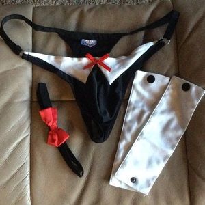 Mens Butler Lingerie Underwear Tuxedo G-string